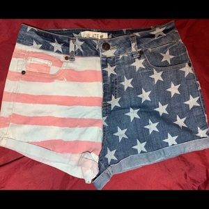 American Flag Denim Shorts